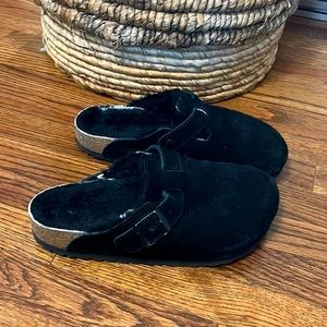 Birkenstock Boston shearling suede leather clog